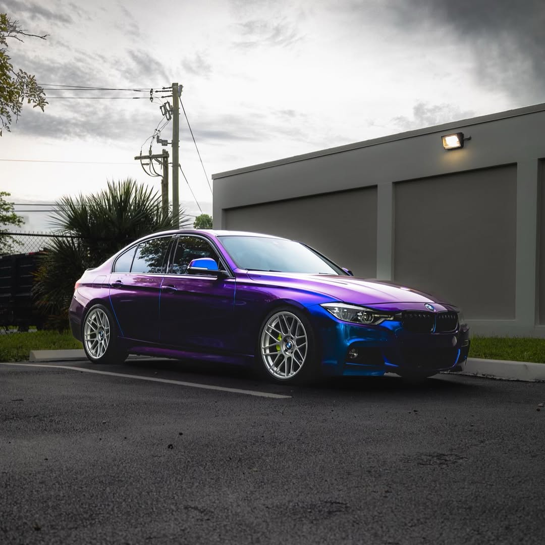 Color-shift wrapped BMW 3 Series