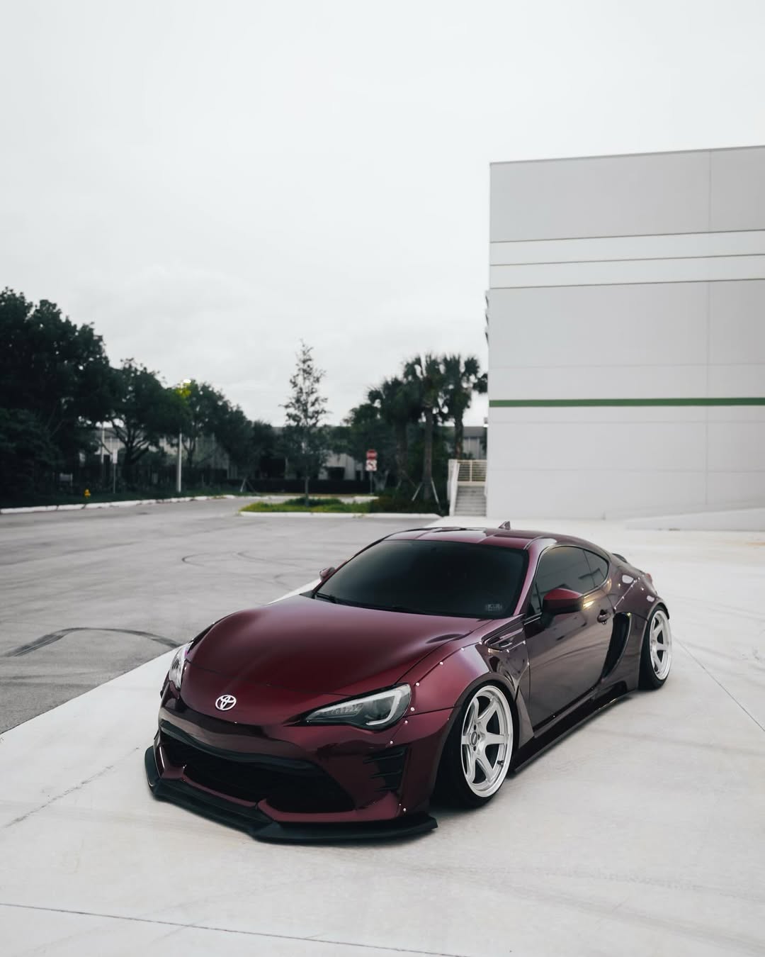 Burgundy widebody Toyota 86 build